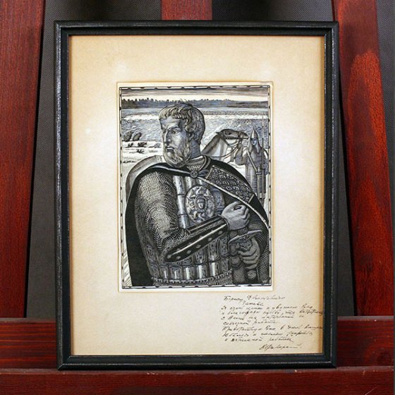 Багетное оформление антикварной гравюры с портретом