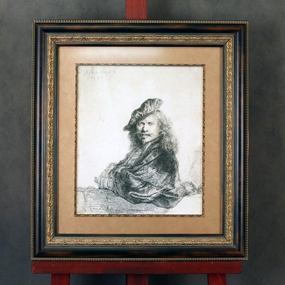 Багетное оформление гравюры с портретом